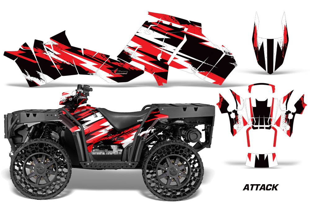 ATV Graphics Kit Decal Sticker Wrap For Polaris Sportsman WV850 2014-2015 ATTACK RED-atv motorcycle utv parts accessories gear helmets jackets gloves pantsAll Terrain Depot