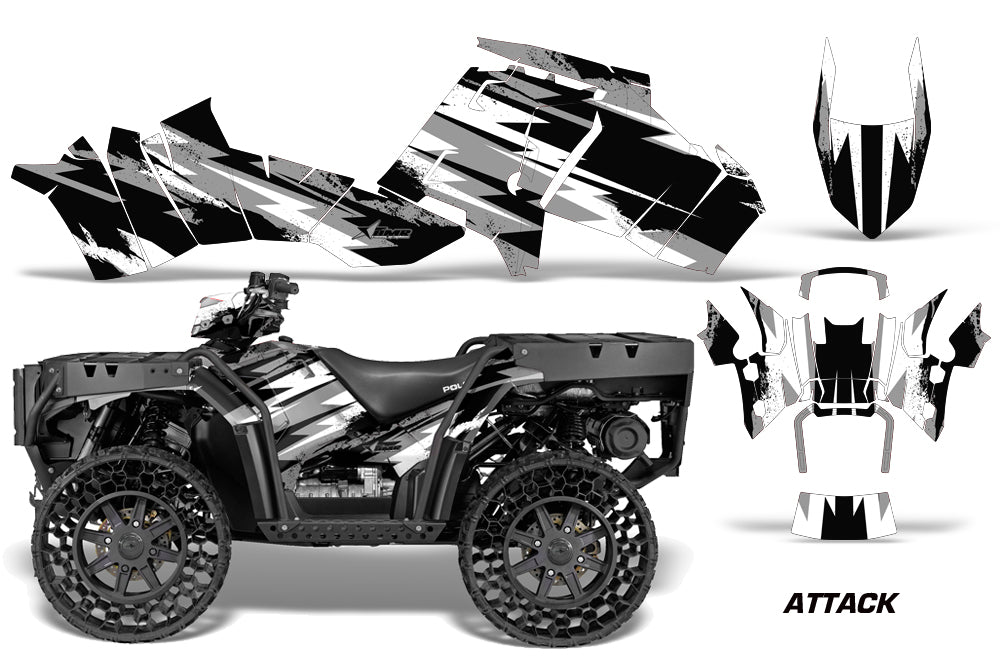 ATV Graphics Kit Decal Sticker Wrap For Polaris Sportsman WV850 2014-2015 ATTACK SILVER-atv motorcycle utv parts accessories gear helmets jackets gloves pantsAll Terrain Depot