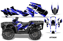 Load image into Gallery viewer, ATV Graphics Kit Decal Sticker Wrap For Polaris Sportsman WV850 2014-2015 ATTACK BLUE-atv motorcycle utv parts accessories gear helmets jackets gloves pantsAll Terrain Depot