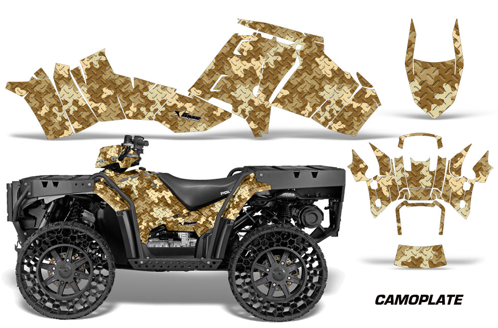 ATV Graphics Kit Decal Sticker Wrap For Polaris Sportsman WV850 2014-2015 CAMOPLATE TAN-atv motorcycle utv parts accessories gear helmets jackets gloves pantsAll Terrain Depot