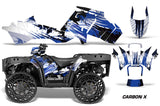 ATV Graphics Kit Decal Sticker Wrap For Polaris Sportsman WV850 2014-2015 CARBONX BLUE