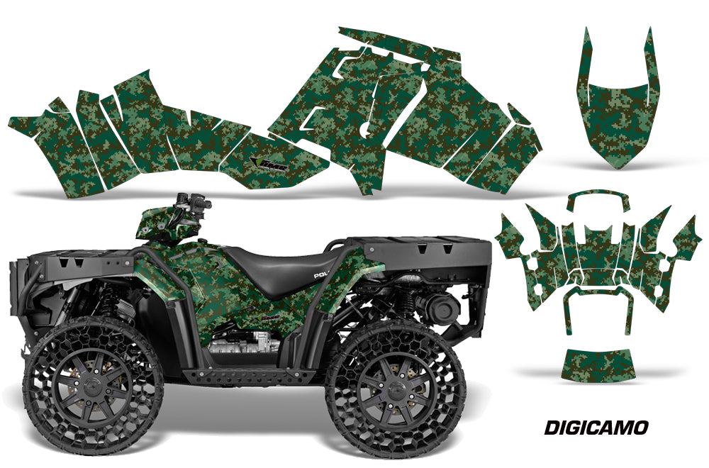 ATV Graphics Kit Decal Sticker Wrap For Polaris Sportsman WV850 2014-2015 DIGICAMO GREEN-atv motorcycle utv parts accessories gear helmets jackets gloves pantsAll Terrain Depot