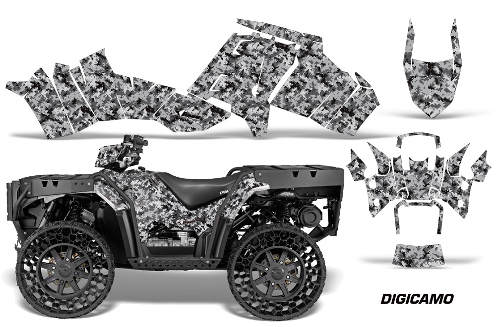 ATV Graphics Kit Decal Sticker Wrap For Polaris Sportsman WV850 2014-2015 DIGICAMO SILVER-atv motorcycle utv parts accessories gear helmets jackets gloves pantsAll Terrain Depot