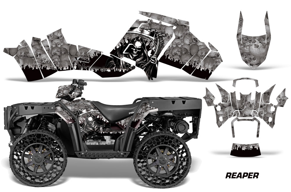 ATV Graphics Kit Decal Sticker Wrap For Polaris Sportsman WV850 2014-2015 REAPER SILVER-atv motorcycle utv parts accessories gear helmets jackets gloves pantsAll Terrain Depot