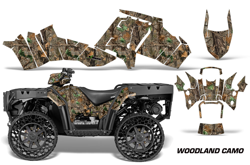 ATV Graphics Kit Decal Sticker Wrap For Polaris Sportsman WV850 2014-2015 WOODLAND CAMO-atv motorcycle utv parts accessories gear helmets jackets gloves pantsAll Terrain Depot