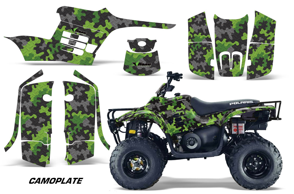 ATV Graphics Kit Decal Sticker Wrap For Polaris Trail Boss 330 2004-2009 CAMOPLATE GREEN-atv motorcycle utv parts accessories gear helmets jackets gloves pantsAll Terrain Depot