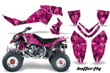 ATV Graphics Kit Quad Decal Wrap For Polaris Outlaw 500 525 2006-2008 BUTTERFLIES BLACK PINK