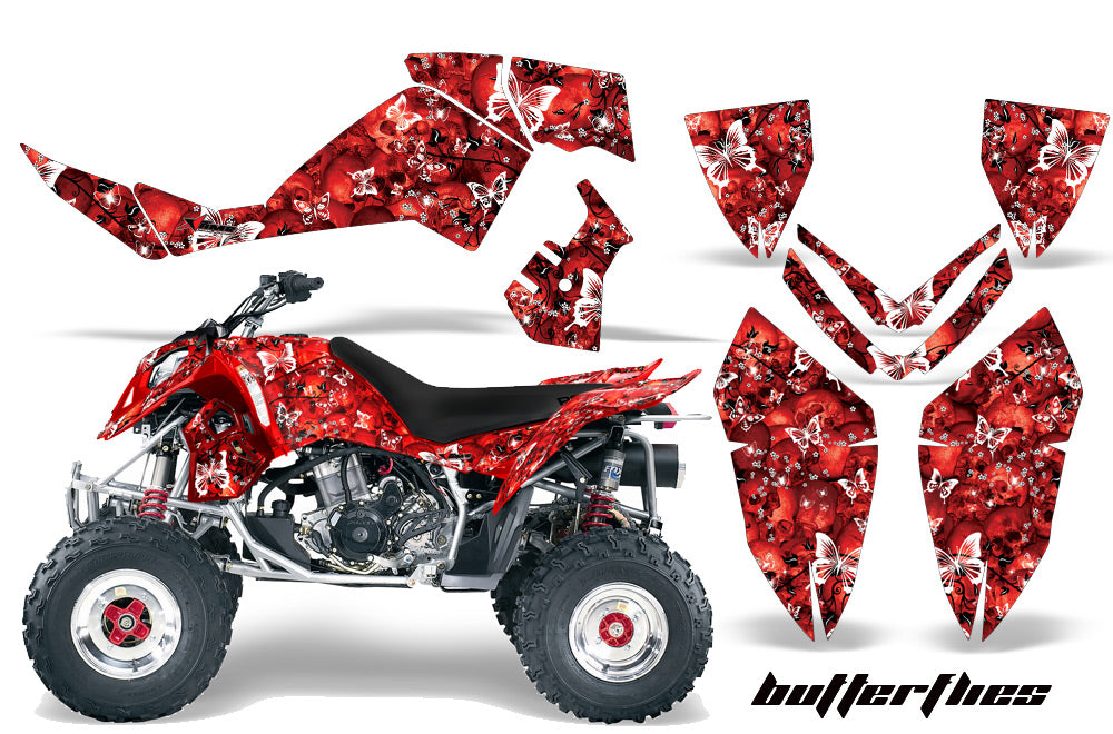 ATV Graphics Kit Quad Decal Wrap For Polaris Outlaw 500 525 2006-2008 BUTTERFLIES WHITE RED-atv motorcycle utv parts accessories gear helmets jackets gloves pantsAll Terrain Depot