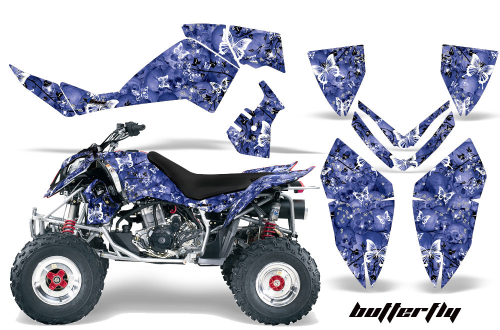 ATV Graphics Kit Quad Decal Wrap For Polaris Outlaw 500 525 2006-2008 BUTTERFLIES WHITE BLUE-atv motorcycle utv parts accessories gear helmets jackets gloves pantsAll Terrain Depot