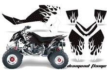 Load image into Gallery viewer, ATV Graphics Kit Quad Decal Wrap For Polaris Outlaw 500 525 2006-2008 DIAMOND FLAMES WHITE BLACK-atv motorcycle utv parts accessories gear helmets jackets gloves pantsAll Terrain Depot
