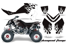 ATV Graphics Kit Quad Decal Wrap For Polaris Outlaw 500 525 2006-2008 DIAMOND FLAMES WHITE BLACK-atv motorcycle utv parts accessories gear helmets jackets gloves pantsAll Terrain Depot
