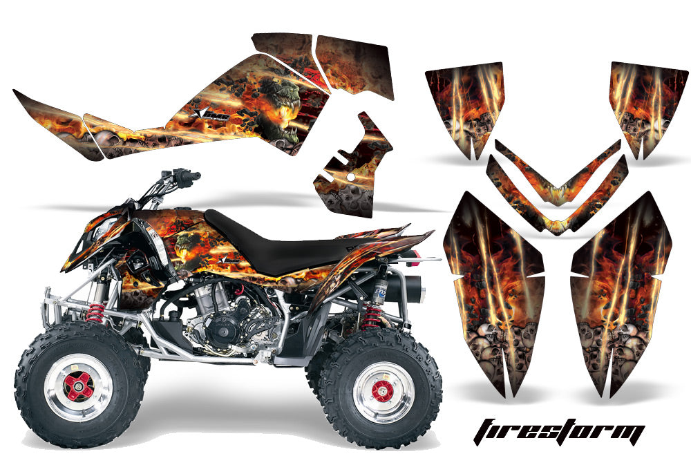 ATV Graphics Kit Quad Decal Wrap For Polaris Outlaw 500 525 2006-2008 FIRESTORM BLACK-atv motorcycle utv parts accessories gear helmets jackets gloves pantsAll Terrain Depot
