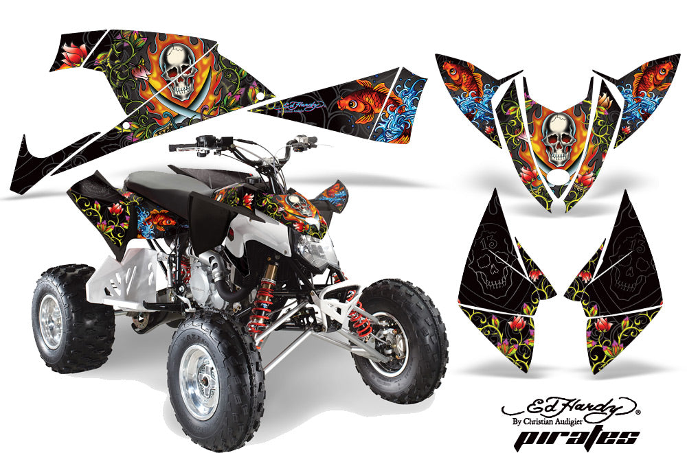 ATV Decal Graphic Kit Quad Wrap For Polaris Outlaw 450 525 2009-2012 EDHP BLACK-atv motorcycle utv parts accessories gear helmets jackets gloves pantsAll Terrain Depot