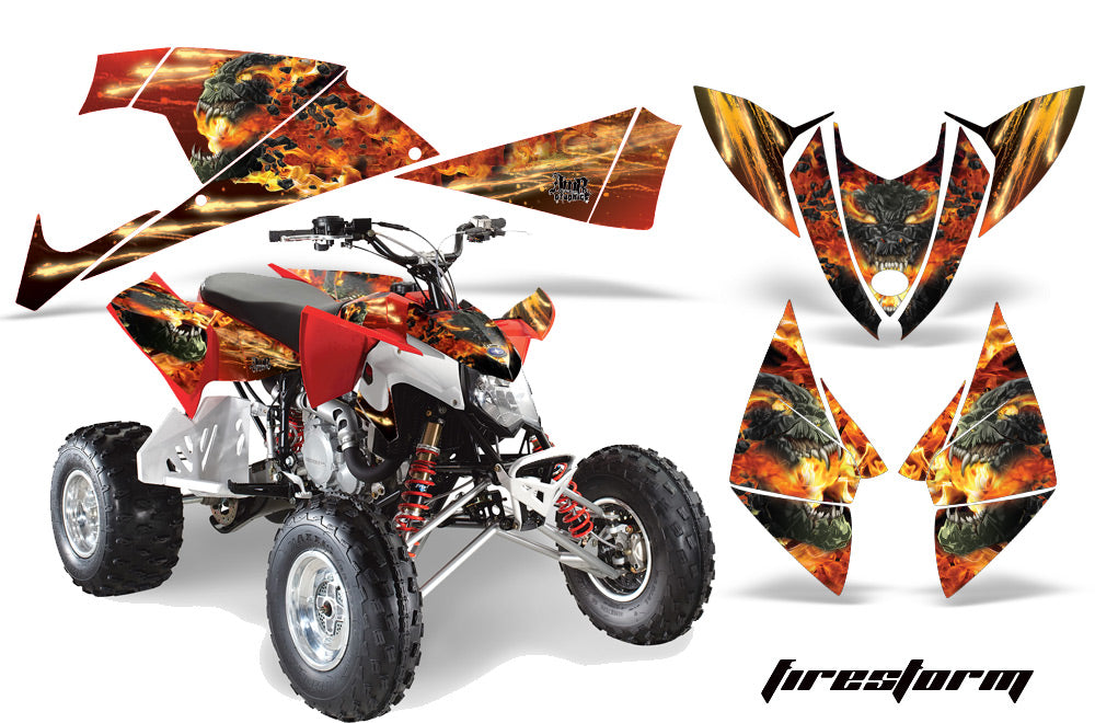 ATV Decal Graphic Kit Quad Wrap For Polaris Outlaw 450 525 2009-2012 FIRESTORM RED-atv motorcycle utv parts accessories gear helmets jackets gloves pantsAll Terrain Depot