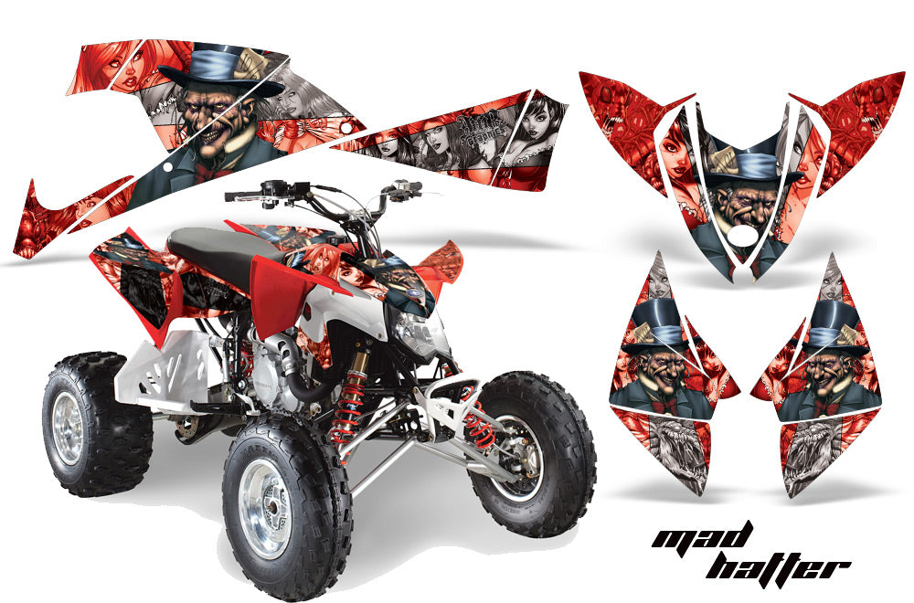 ATV Decal Graphic Kit Quad Wrap For Polaris Outlaw 450 525 2009-2012 HATTER SILVER RED-atv motorcycle utv parts accessories gear helmets jackets gloves pantsAll Terrain Depot