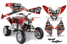 ATV Decal Graphic Kit Quad Wrap For Polaris Outlaw 450 525 2009-2012 HATTER SILVER RED-atv motorcycle utv parts accessories gear helmets jackets gloves pantsAll Terrain Depot
