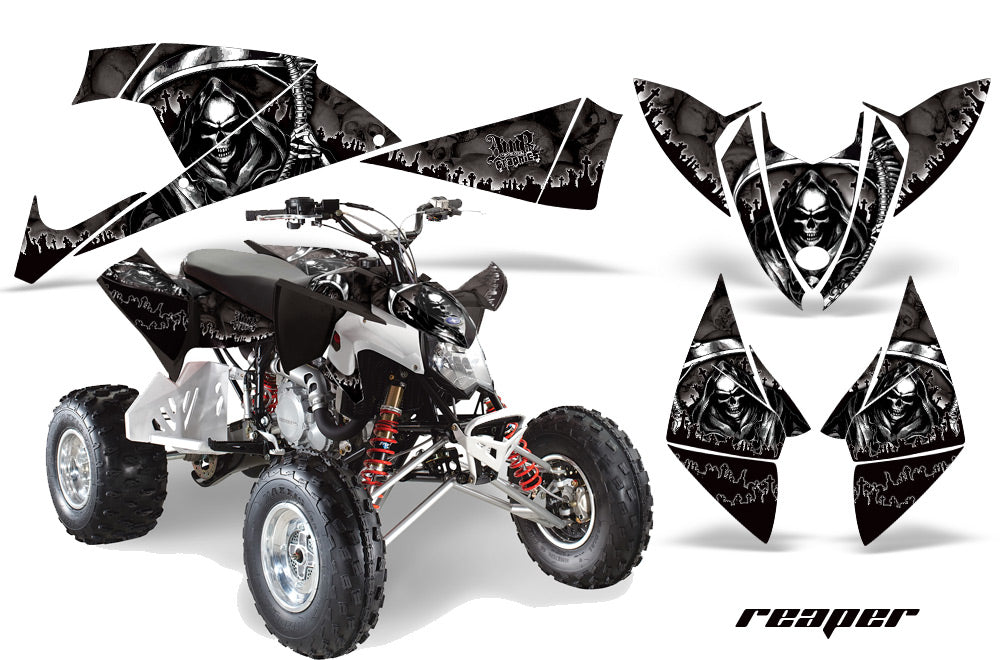 ATV Decal Graphic Kit Quad Wrap For Polaris Outlaw 450 525 2009-2012 REAPER BLACK-atv motorcycle utv parts accessories gear helmets jackets gloves pantsAll Terrain Depot