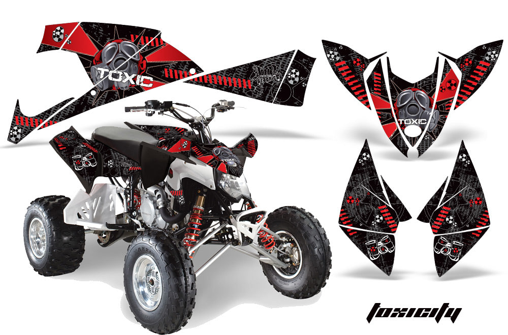 ATV Decal Graphic Kit Quad Wrap For Polaris Outlaw 450 525 2009-2012 TOXIC RED BLACK-atv motorcycle utv parts accessories gear helmets jackets gloves pantsAll Terrain Depot