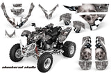 ATV Graphics Kit Quad Decal Wrap For Polaris Predator 500 2003-2007 CHECKERED SKULL SILVER