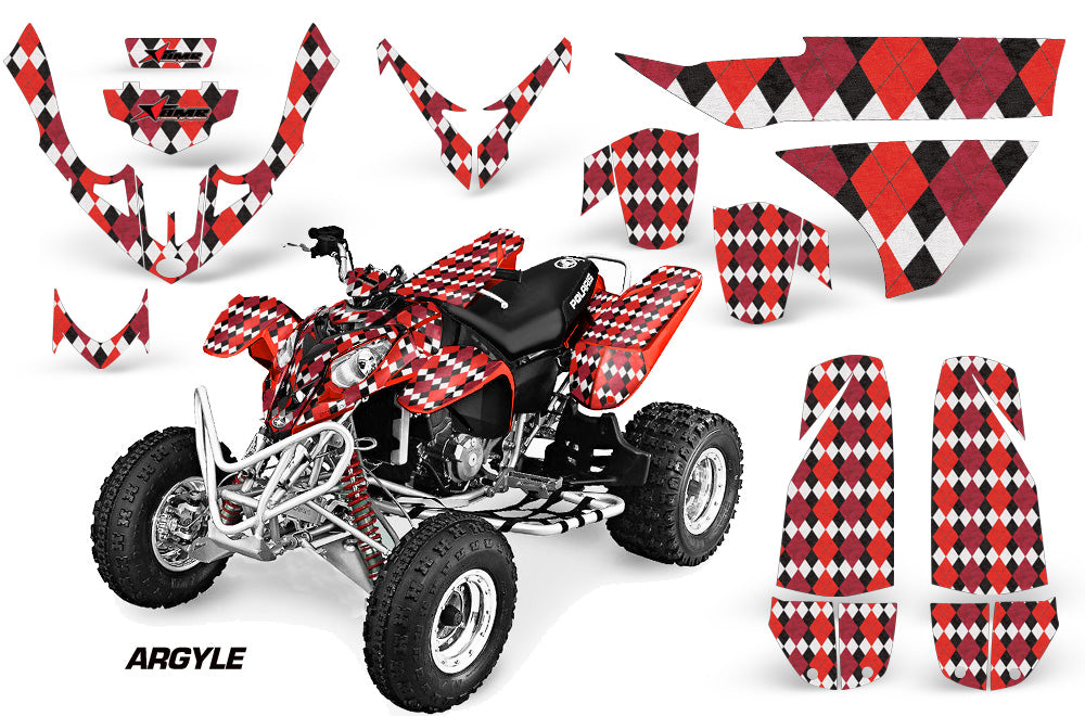 ATV Graphics Kit Quad Decal Wrap For Polaris Predator 500 2003-2007 ARGYLE RED-atv motorcycle utv parts accessories gear helmets jackets gloves pantsAll Terrain Depot