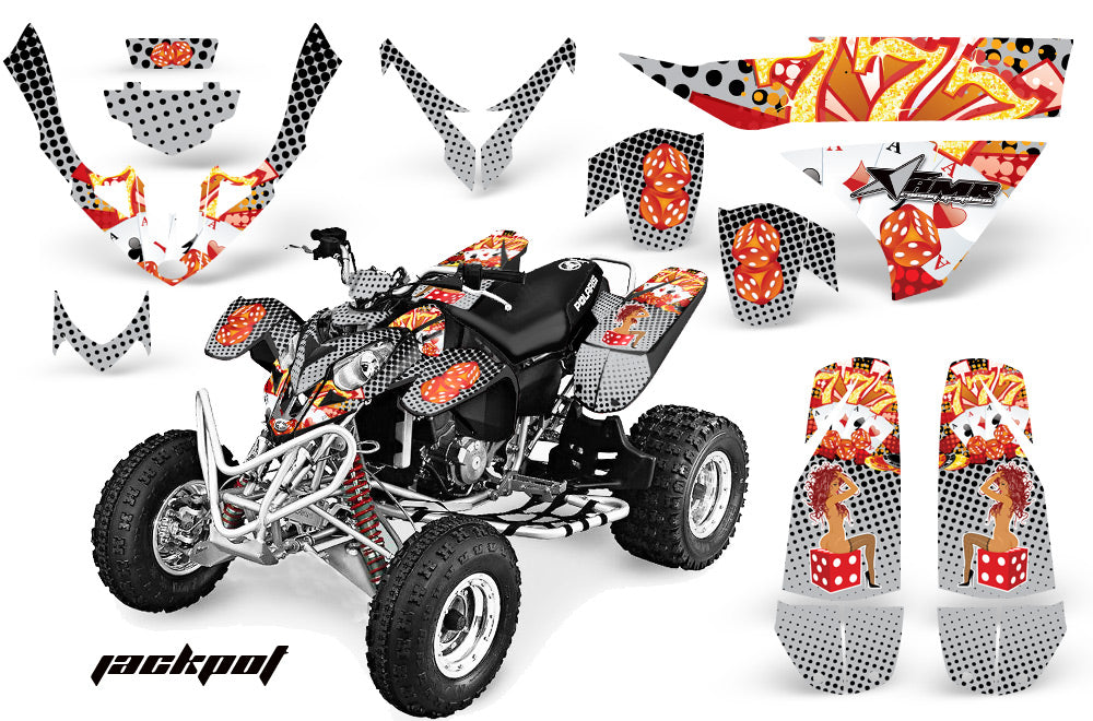 ATV Graphics Kit Quad Decal Wrap For Polaris Predator 500 2003-2007 JACKPOT SILVER-atv motorcycle utv parts accessories gear helmets jackets gloves pantsAll Terrain Depot