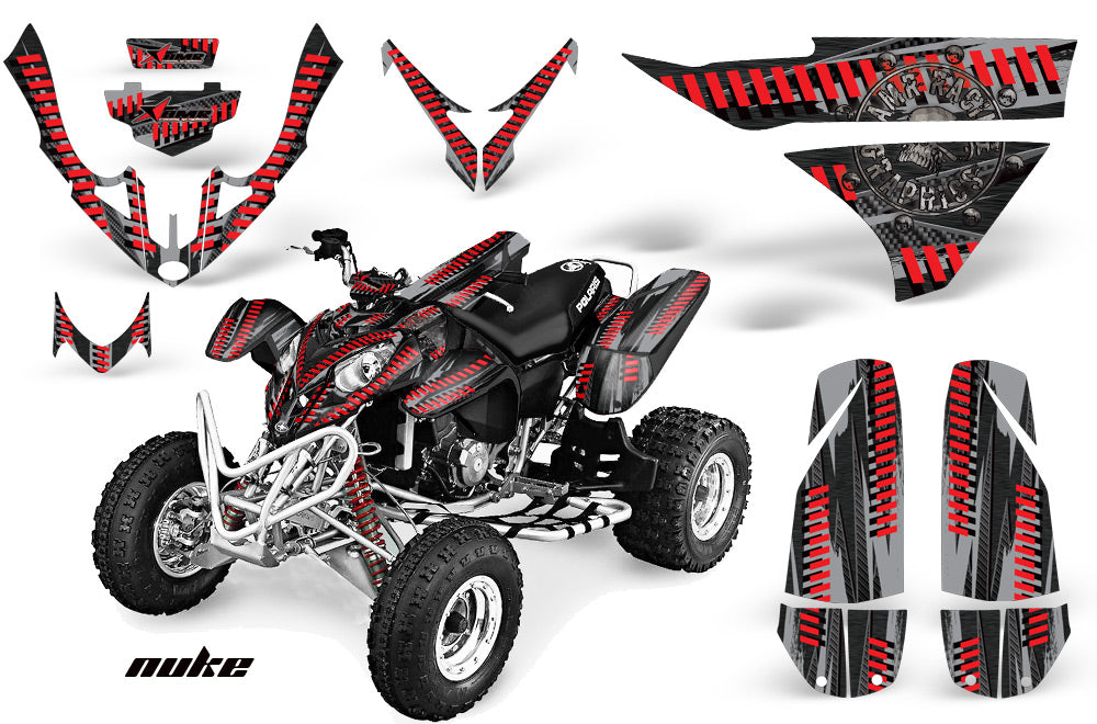 ATV Graphics Kit Quad Decal Wrap For Polaris Predator 500 2003-2007 NUKE RED-atv motorcycle utv parts accessories gear helmets jackets gloves pantsAll Terrain Depot