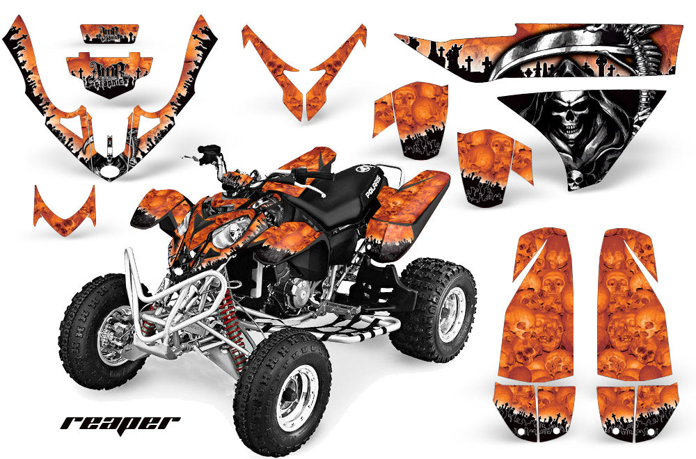 ATV Graphics Kit Quad Decal Wrap For Polaris Predator 500 2003-2007 REAPER ORANGE-atv motorcycle utv parts accessories gear helmets jackets gloves pantsAll Terrain Depot