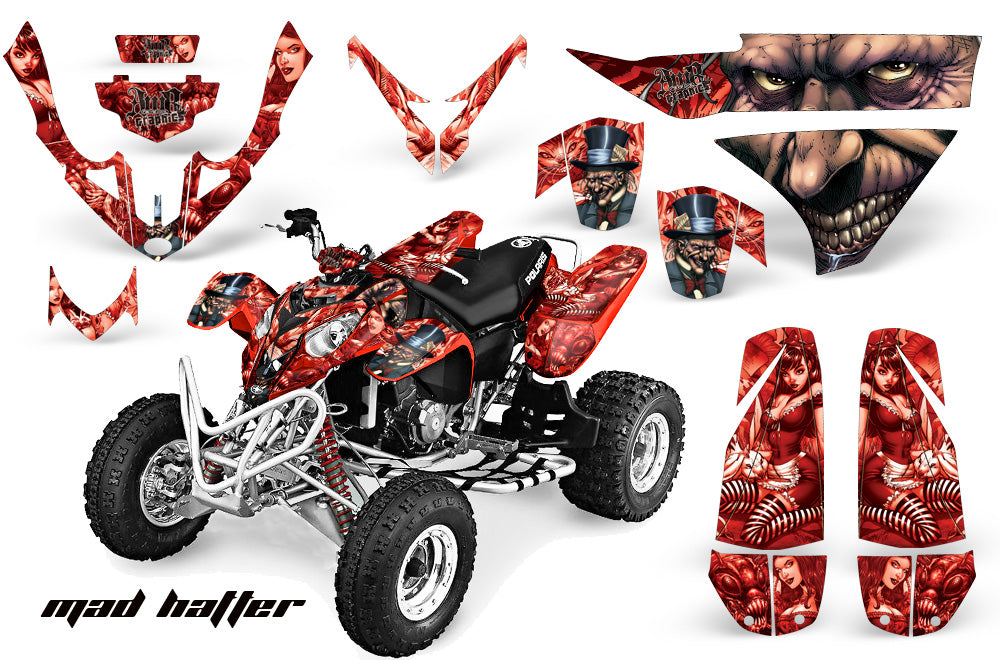 ATV Graphics Kit Quad Decal Wrap For Polaris Predator 500 2003-2007 HATTER RED-atv motorcycle utv parts accessories gear helmets jackets gloves pantsAll Terrain Depot