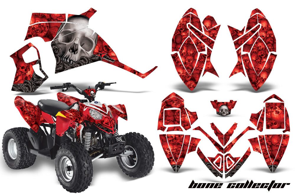 ATV Decal Graphic Kit Quad Wrap For Polaris Outlaw 90 2008-2014 Outlaw 110 2016 BONES RED-atv motorcycle utv parts accessories gear helmets jackets gloves pantsAll Terrain Depot