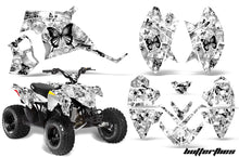 Load image into Gallery viewer, ATV Decal Graphic Kit Quad Wrap For Polaris Outlaw 90 2008-2014 Outlaw 110 2016 BUTTERFLIES BLACK WHITE-atv motorcycle utv parts accessories gear helmets jackets gloves pantsAll Terrain Depot