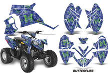 Load image into Gallery viewer, ATV Decal Graphic Kit Quad Wrap For Polaris Outlaw 90 2008-2014 Outlaw 110 2016 BUTTERFLIES GREEN BLUE-atv motorcycle utv parts accessories gear helmets jackets gloves pantsAll Terrain Depot
