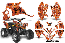 Load image into Gallery viewer, ATV Decal Graphic Kit Quad Wrap For Polaris Outlaw 90 2008-2014 Outlaw 110 2016 BUTTERFLIES ORANGE BLACK-atv motorcycle utv parts accessories gear helmets jackets gloves pantsAll Terrain Depot