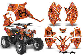 ATV Decal Graphic Kit Quad Wrap For Polaris Outlaw 90 2008-2014 Outlaw 110 2016 BUTTERFLIES ORANGE BLACK-atv motorcycle utv parts accessories gear helmets jackets gloves pantsAll Terrain Depot