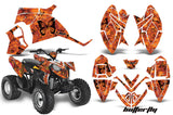 ATV Decal Graphic Kit Quad Wrap For Polaris Outlaw 90 2008-2014 Outlaw 110 2016 BUTTERFLIES ORANGE BLACK