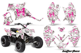 ATV Decal Graphic Kit Quad Wrap For Polaris Outlaw 90 2008-2014 Outlaw 110 2016 BUTTERFLIES PINK WHITE-atv motorcycle utv parts accessories gear helmets jackets gloves pantsAll Terrain Depot