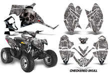 Load image into Gallery viewer, ATV Decal Graphic Kit Quad Wrap For Polaris Outlaw 90 2008-2014 Outlaw 110 2016 CHECKERED BLACK SILVER-atv motorcycle utv parts accessories gear helmets jackets gloves pantsAll Terrain Depot