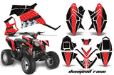 ATV Decal Graphic Kit Quad Wrap For Polaris Outlaw 90 2008-2014 Outlaw 110 2016 DIAMOND RACE RED BLACK