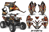 ATV Decal Graphic Kit Quad Wrap For Polaris Outlaw 90 2008-2014 Outlaw 110 2016 FIRESTORM BLACK
