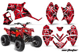 ATV Decal Graphic Kit Quad Wrap For Polaris Outlaw 90 2008-2014 Outlaw 110 2016 NORTHSTAR CHROME RED