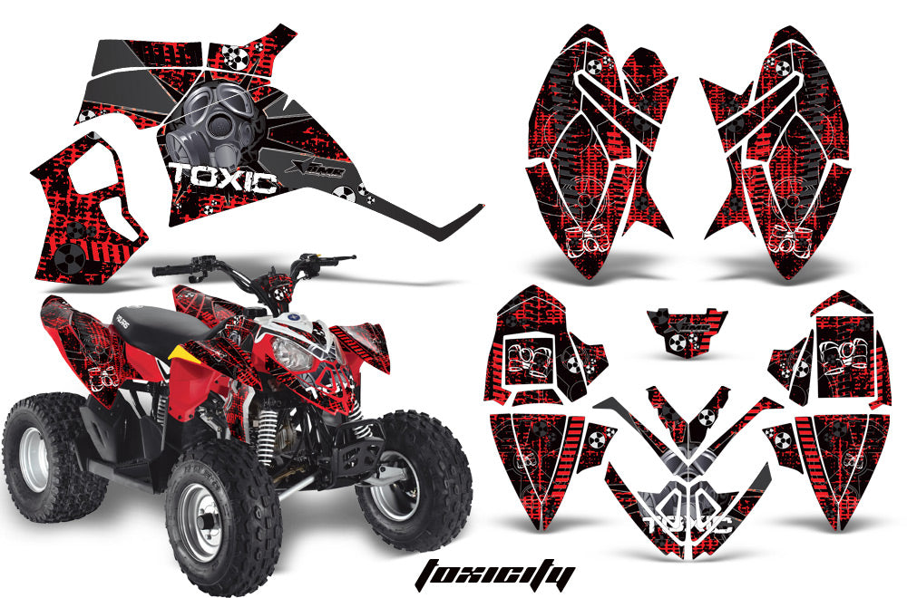 ATV Decal Graphic Kit Quad Wrap For Polaris Outlaw 90 2008-2014 Outlaw 110 2016 TOXIC BLACK RED-atv motorcycle utv parts accessories gear helmets jackets gloves pantsAll Terrain Depot