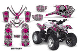 ATV Graphics Kit Quad Decal Sticker Wrap For Polaris Outlaw 50 2008-2018 BRITTANY PINK WHITE