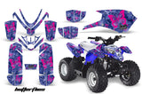 ATV Graphics Kit Quad Decal Sticker Wrap For Polaris Outlaw 50 2008-2018 BUTTERFLIES PINK BLUE