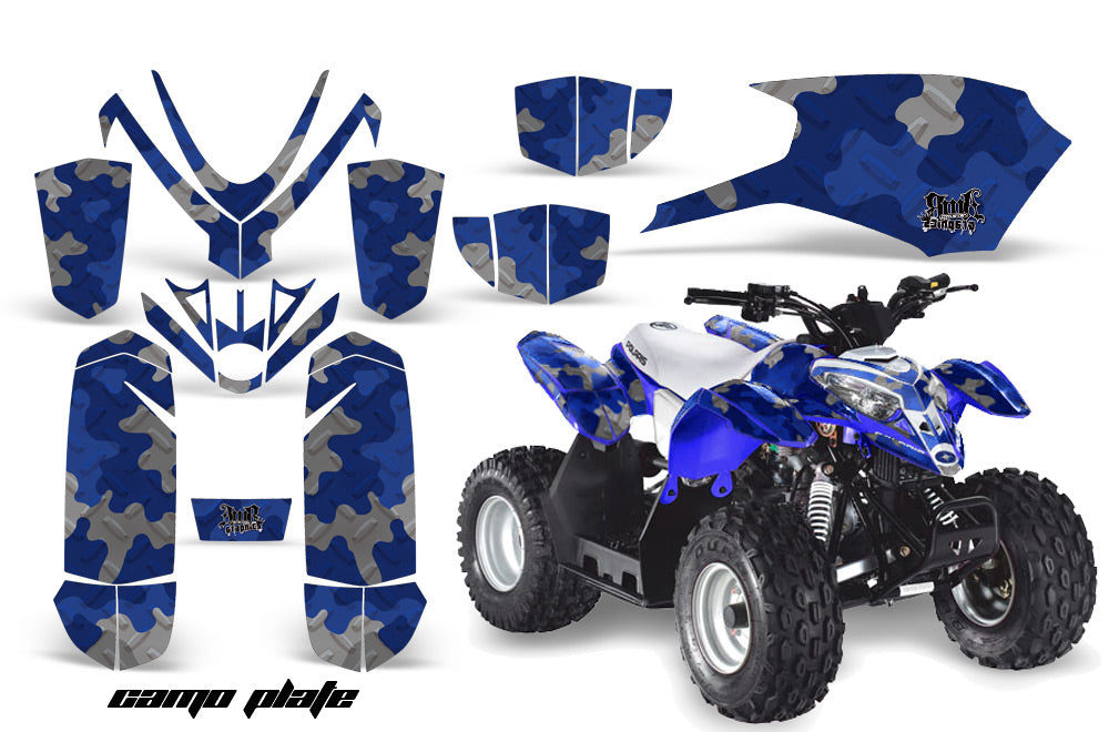 ATV Graphics Kit Quad Decal Sticker Wrap For Polaris Outlaw 50 2008-2018 CAMOPLATE BLACK-atv motorcycle utv parts accessories gear helmets jackets gloves pantsAll Terrain Depot