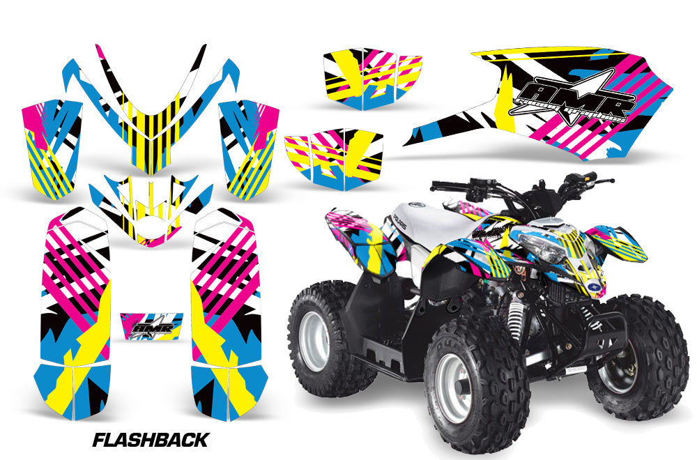 ATV Graphics Kit Quad Decal Sticker Wrap For Polaris Outlaw 50 2008-2018 FLASHBACK-atv motorcycle utv parts accessories gear helmets jackets gloves pantsAll Terrain Depot