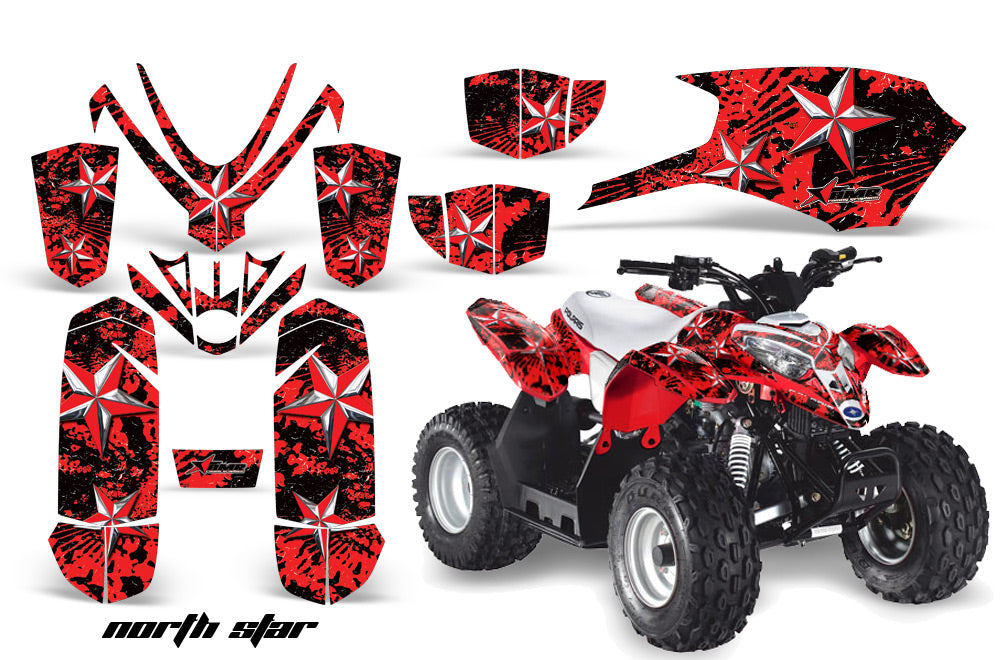 ATV Graphics Kit Quad Decal Sticker Wrap For Polaris Outlaw 50 2008-2018 NORTHSTAR CHROME RED-atv motorcycle utv parts accessories gear helmets jackets gloves pantsAll Terrain Depot