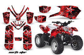 ATV Graphics Kit Quad Decal Sticker Wrap For Polaris Outlaw 50 2008-2018 NORTHSTAR CHROME RED-atv motorcycle utv parts accessories gear helmets jackets gloves pantsAll Terrain Depot