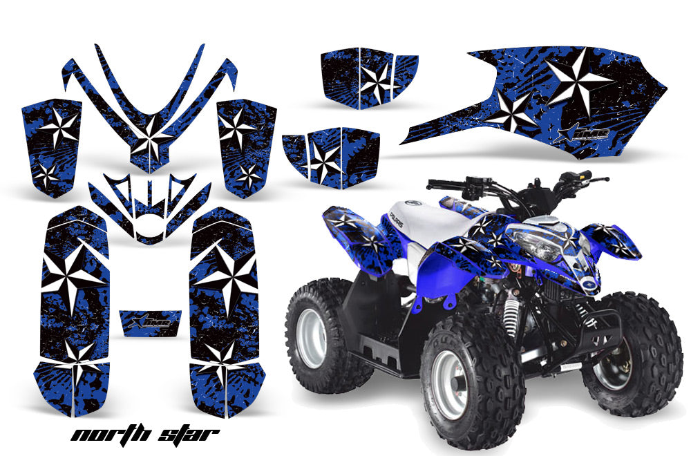 ATV Graphics Kit Quad Decal Sticker Wrap For Polaris Outlaw 50 2008-2018 NORTHSTAR BLUE-atv motorcycle utv parts accessories gear helmets jackets gloves pantsAll Terrain Depot