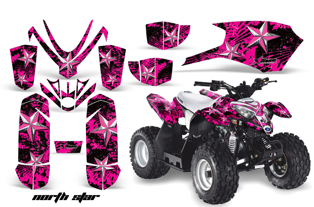 ATV Graphics Kit Quad Decal Sticker Wrap For Polaris Outlaw 50 2008-2018 NORTHSTAR PINK CHROME-atv motorcycle utv parts accessories gear helmets jackets gloves pantsAll Terrain Depot
