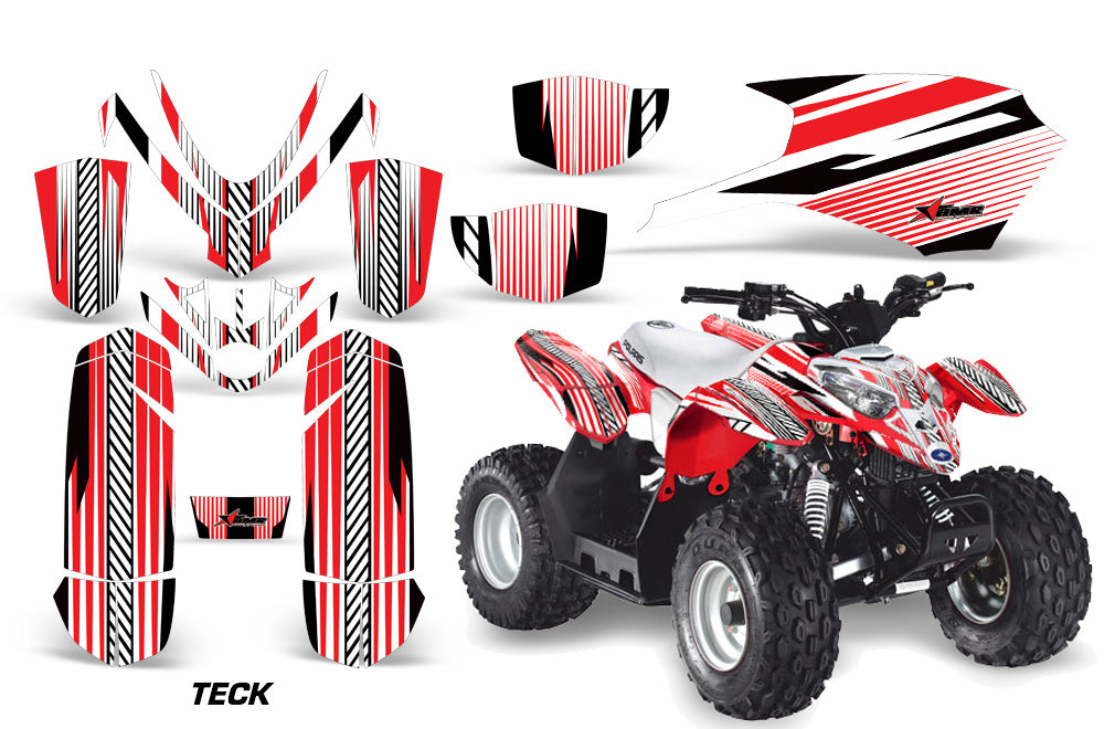 ATV Graphics Kit Quad Decal Sticker Wrap For Polaris Outlaw 50 2008-2018 TECK RED-atv motorcycle utv parts accessories gear helmets jackets gloves pantsAll Terrain Depot