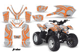 ATV Graphics Kit Quad Decal Sticker Wrap For Polaris Outlaw 50 2008-2018 TRIBE ORANGE SILVER